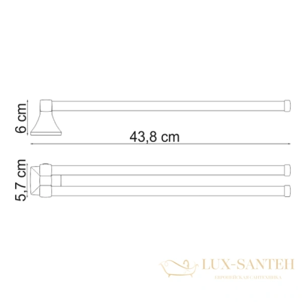 полотенцедержатель wasserkraft wern k-2531 43,8 см, хром