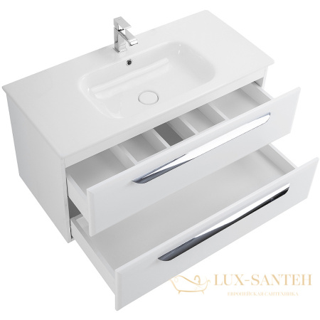 тумба под раковину cezares eco-cer eco-cer-800-2c-so-bl 80 см подвесная, bianco lucido