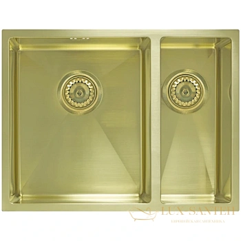 кухонная мойка seaman eco marino sme-575dr-gold2.a, светлое золото