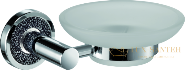 мыльница стеклянная sanibano ebano h2014/15b настенная, хром-кристаллы swarovski black