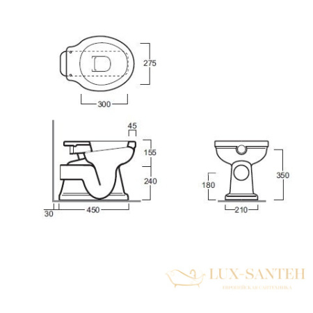чаша напольного/приставного унитаза simas londra lo911bi, белый