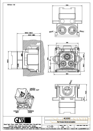 термостатический смеситель gessi 43281.031 скрытого монтажа, хром