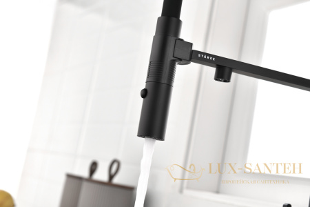 смеситель для кухни под фильтр с гибким изливом paulmark gravity gr213888-an, антрацит