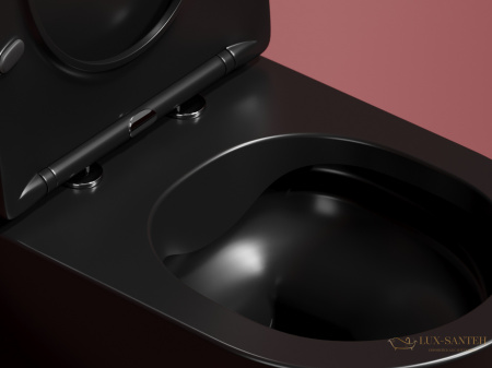 унитаз подвесной ceramica nova modena cn6063mb безободковый, с сиденьем микролифт, черный матовый