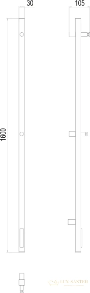 полотенцесушитель электрический terminus uno проф 4670078528391 1600