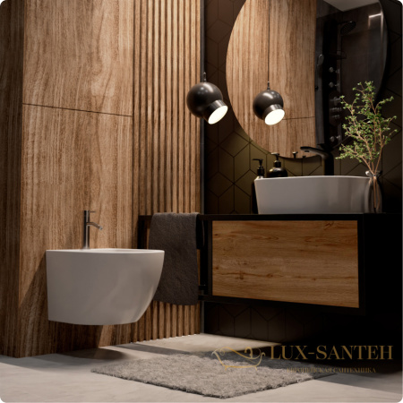 биде подвесное aquame aqm2102, с 1 отверстием под смеситель, белый глянцевый