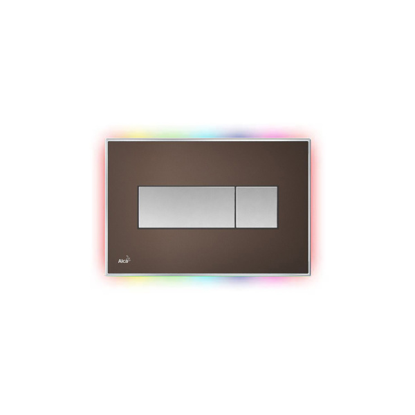 alcaplast кнопка управления с цветной пластиной, светящаяся кнопка коричневая, свет радуга m1473 - r