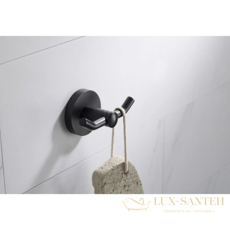 крючок двойной timo saona 13012/03, черный матовый