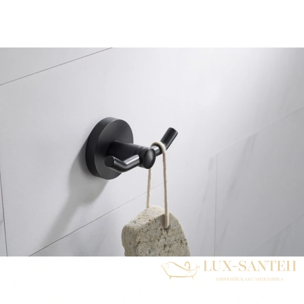 крючок двойной timo saona 13012/03, черный матовый