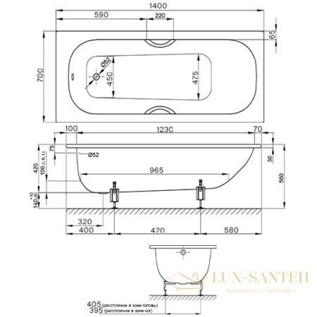 ванна bette form 2940-000 ad 1400х700 мм шумоизоляция, белый