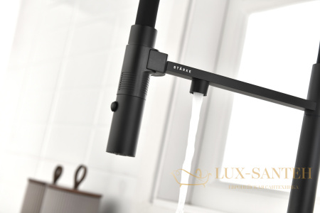 смеситель для кухни под фильтр с гибким изливом paulmark gravity gr213888-an, антрацит