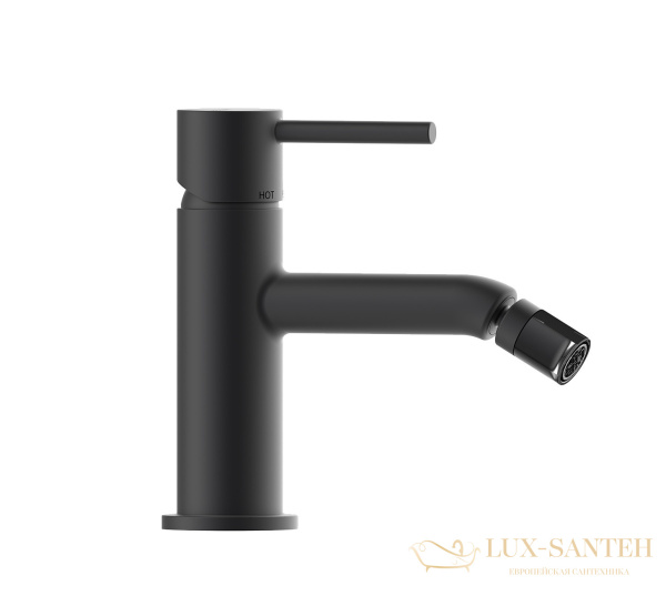 смеситель для биде bossini teo z00702.073, c донным клапаном, черный матовый