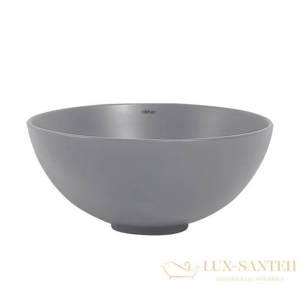 раковина накладная abber bequem ac2106mg, 32х32 см, серый матовый