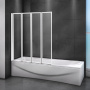 шторка на ванну cezares relax relax-v-4-80/140-c-bi 80 см профиль серый, стекло прозрачное