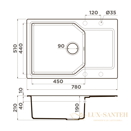 кухонная мойка omoikiri yonaka 78-lb-sa artgranit х бежевый, 4993416