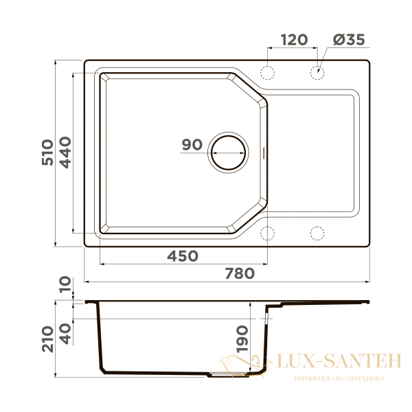 кухонная мойка omoikiri yonaka 78-lb-sa artgranit х бежевый, 4993416