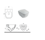 подвесной безободковый унитаз disegno ceramica forever fv00500001 с крепежом 50x37 см, белый глянцевый