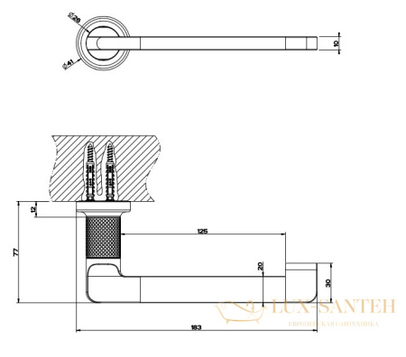 бумагодержатель gessi inciso 58455.149, finox brushed nickel