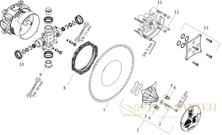 скрытая часть смесителя hansgrohe ibox universal с запорным клапаном 01850180
