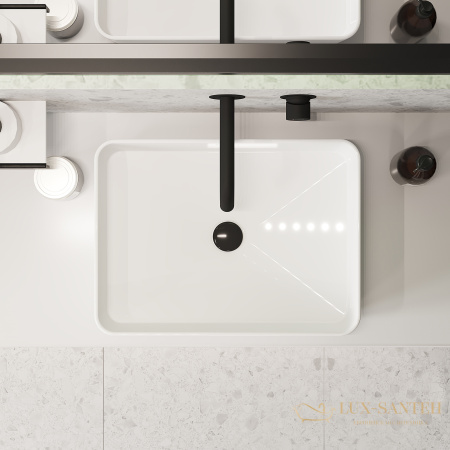 раковина накладная aqueduto espiral, esp0410, прямоугольная 370*500, белый глянцевый