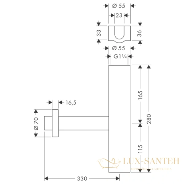 сифон для раковины hansgrohe flowstar 52100000