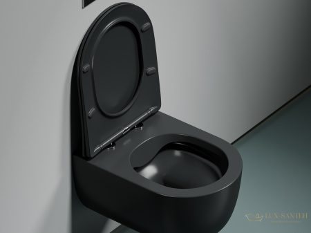 унитаз подвесной ceramica nova modena cn6063mdh безободковый, с сиденьем микролифт, антарцит темный матовый
