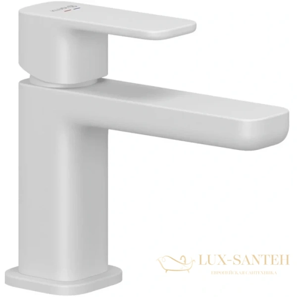 смеситель kludi renon 422665375 для раковины с донным клапаном, белый матовый