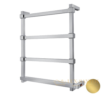 полотенцесушитель электрический 65х56,3 margaroli concerto 872 box, 8724804bgnb, шлифованное золото