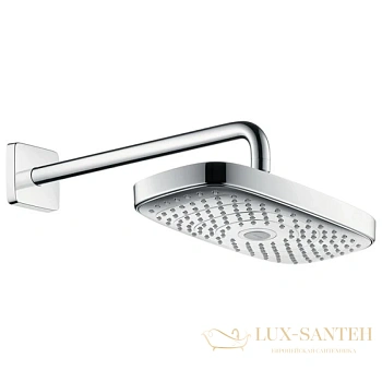 верхний душ hansgrohe raindance select e 300 2jet 27385000 с держателем 390 мм, ½´ хром