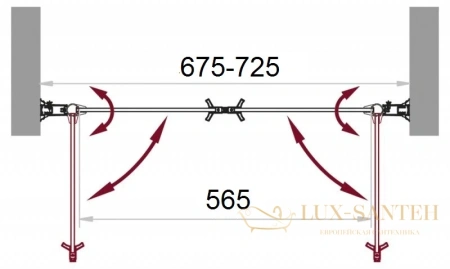 душевая дверь belbagno sela-b-2 sela-b-2-70-ch-cr распашная 70 см, стекло текстурное