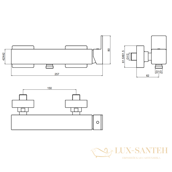 смеситель для душа aquame savona aqm6813gg, золото