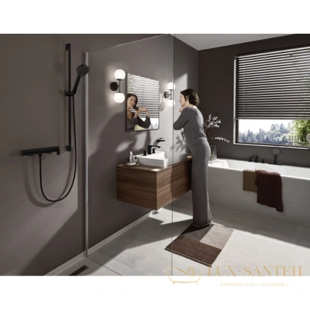 смеситель-термостат для душа hansgrohe vivenis 75620670 матовый черный