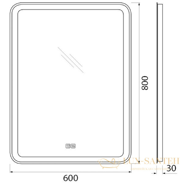 зеркало belbagno spc spc-mar-600-800-led-tch-warm с подсветкой, с подогревом, с сенсорным выключателем
