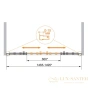 шторка для ванны cezares pratico-vf-2 pratico-vf-2-150/140-p-cr 150 см, стекло текстурное