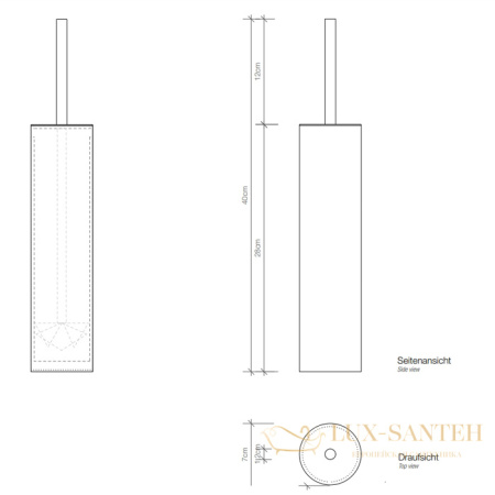 ершик для унитаза напольный decor walther mikado sbg, 0521460, черный матовый