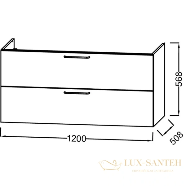 тумба jacob delafon odeon rive gauche eb2525-r9-n18 120 см, белый