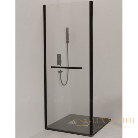душевая стенка rgw 352206100-14 z-060-1b 100, профиль черный, стекло прозрачное