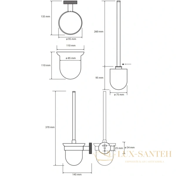 ершик bemeta stella 166113012 настенный, хром