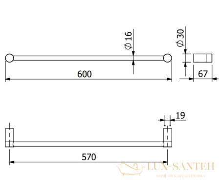 полотенцедержатель 600 мм, kludi vela r, 5897953, белый матовый