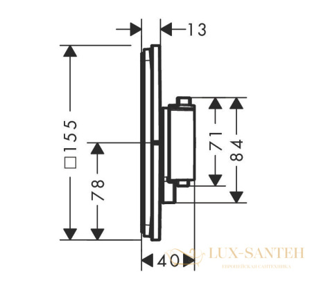 термостат для душа встраиваемый hansgrohe showerselect comfort q, 15581140, бронза шлифованная