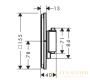 термостат для душа встраиваемый hansgrohe showerselect comfort q, 15581140, бронза шлифованная