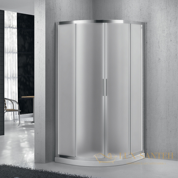 душевой уголок belbagno sela r-2 sela-r-2-90-p-cr 90х90 см профиль хром, стекло рифленое