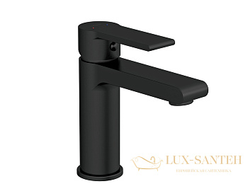 смеситель для раковины cersanit brasko black 63107 с донным клапаном, черный матовый