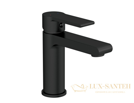 смеситель для раковины cersanit brasko black 63107 с донным клапаном, черный матовый
