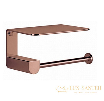 бумагодержатель gessi rilievo 59449.030 с полочкой для телефона, copper pvd