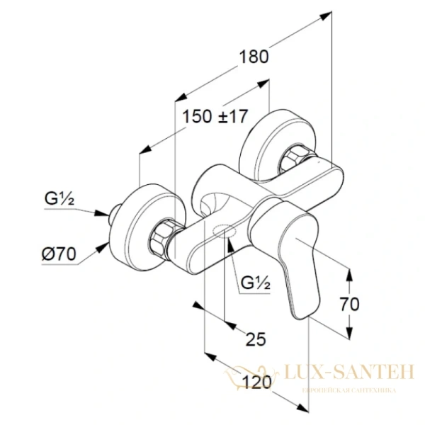 смеситель kludi pure&easy 378410565 для душа, хром