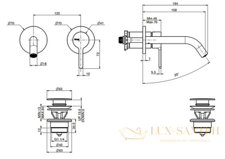 смеситель для раковины встраиваемый fima carlo frattini snap, f3121wx8ns, черный матовый
