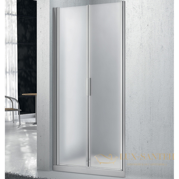 душевая дверь belbagno sela sela-b-2-90-p-cr 90 см профиль хром, стекло рифленое