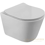 Подвесной безободковый унитаз BelBagno Flay-R BB053CH-TOR-FC, белый