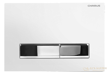 панель смыва charus tm, raiden, fp.321.12.01, рамка белый, кнопки хром